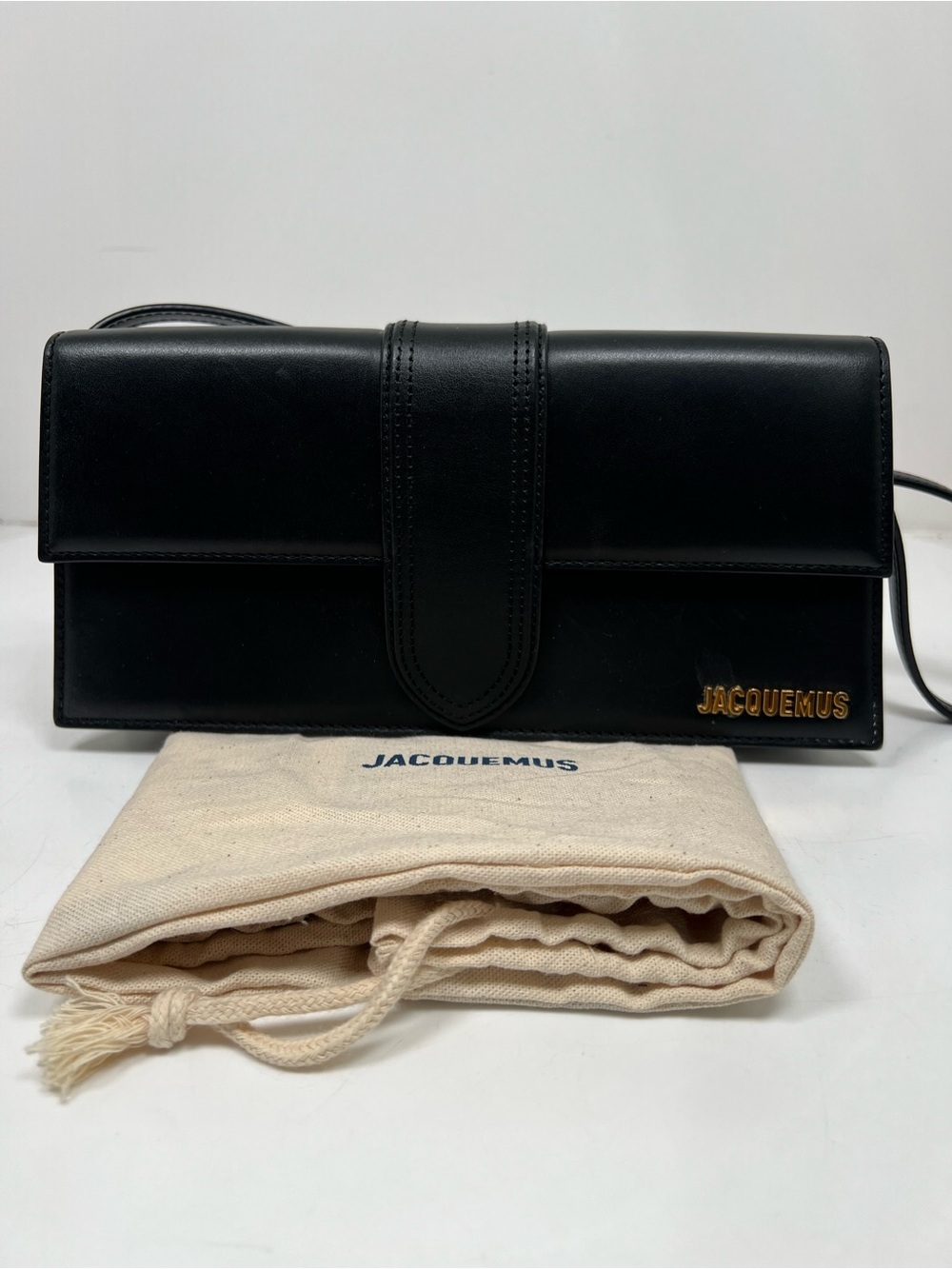 Jacquemus Womens Le Bambino Long Shoulder Bag Leather Black